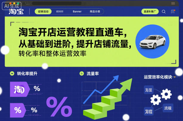 淘宝开店运营教程直通车,从基础到进阶,提升店铺流量,转化率和整体运营效率(更新11月)-邪修侠学院