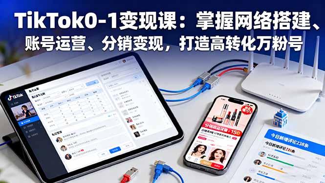 TikTok0-1变现课:掌握网络搭建、账号运营、分销变现,打造高转化万粉号-邪修侠学院
