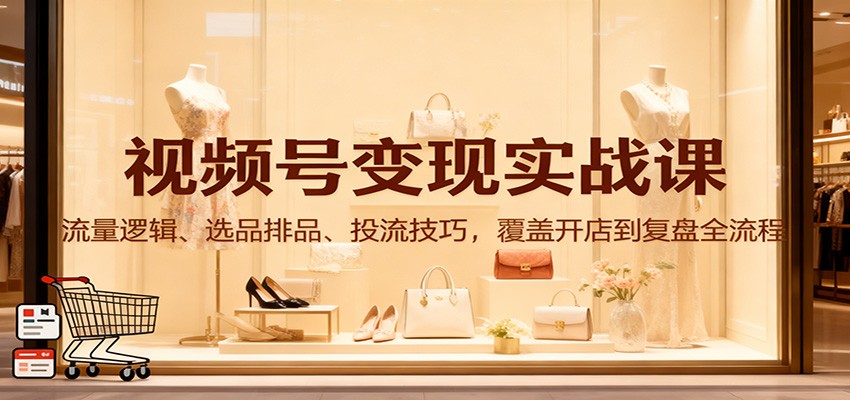 视频号变现实战课：流量逻辑、选品排品、投流技巧，覆盖开店到复盘全流程-邪修侠学院