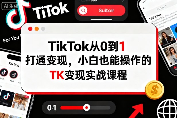 TikTok从0到1打通变现,小白也能操作的TK变现实战课程-邪修侠学院