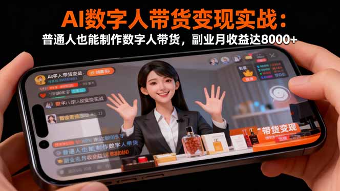 AI数字人带货变现实战:普通人也能制作数字人带货,副业月收益达8000+-邪修侠学院