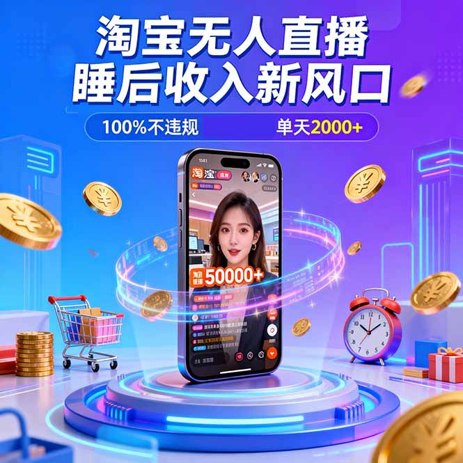 淘宝无人直播，不违规不封号，直播100小时卖了5万，年底旺季！-邪修侠学院