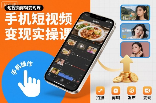 手机短视频变现实操课，短视频剪辑变现课-邪修侠学院