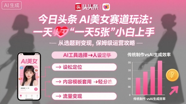 今日头条AI美女赛道玩法,一天轻松5张,小白轻松上手-邪修侠学院