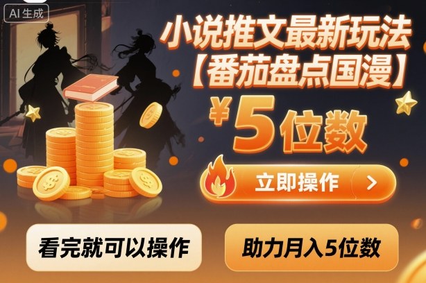 小说推文最新玩法,助力月入5位数【番茄盘点国漫】玩法,看完就可以操作-邪修侠学院