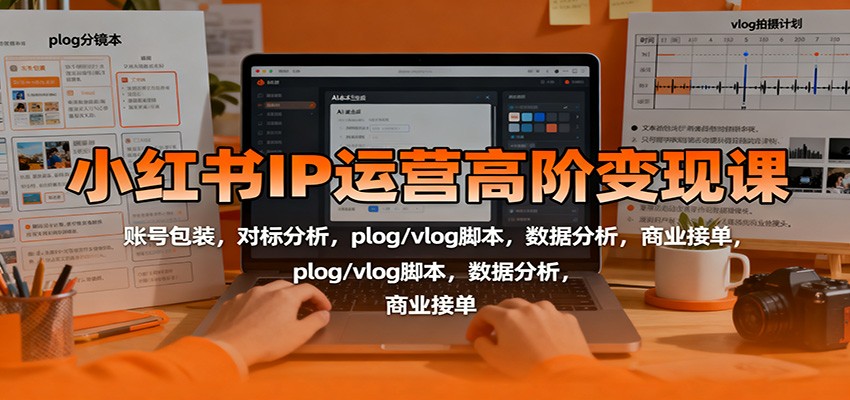 小红书IP运营高阶变现课:账号包装,对标分析,plog/vlog脚本,数据分析,商业接单-邪修侠学院