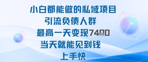 2025年小白都能做的私域项目引流负债人群最高一天变现1k+高变现难度低当天就能见到钱上手快-邪修侠学院