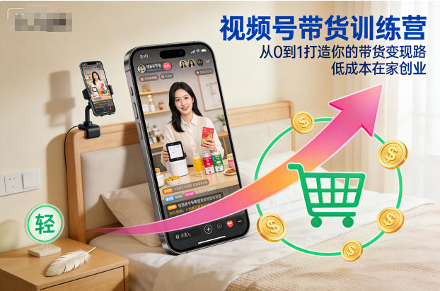 视频号带货训练营,从0到1打造你的带货变现路,低成本在家创业-邪修侠学院