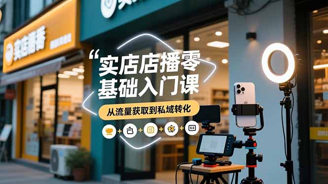 实体店播零基础入门课,实体店+短视频+直播+微信生态+私域社群,从流量获取到私域转化-邪修侠学院