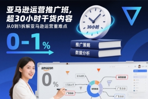 亚马逊运营推广班,超30小时干货内容,从0到1拆解亚马逊运营重难点-邪修侠学院