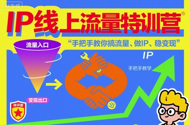 IP线上流量特训营,手把手教你搞流量、做IP、稳变现-邪修侠学院