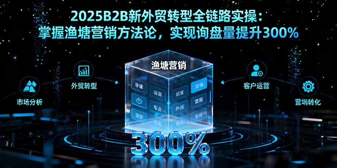 2025B2B新外贸转型全链路实操:掌握渔塘营销方法论,实现询盘量提升300%-邪修侠学院
