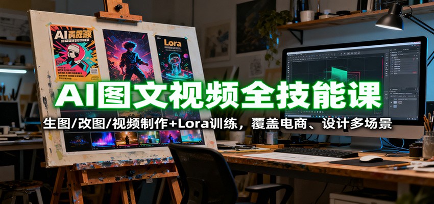 AI图文视频全技能课:生图/改图/视频制作+Lora训练,覆盖电商 、设计多场景-邪修侠学院