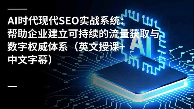 AI时代现代SEO实战系统:帮助企业建立可持续的流量获取与数字权威体系(英文授课+中文字幕-邪修侠学院