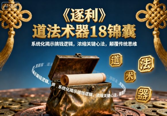 《逐利》道法术器18锦囊,系统化揭示搞钱逻辑,浓缩关键心法,颠覆传统思维(更新)-邪修侠学院