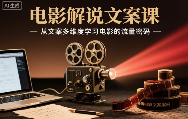 电影解说文案课,从文案多维度学习电影的流量密码-邪修侠学院