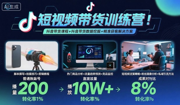 短视频带货训练营,抖音带货课程+抖音带货数据挖掘+精准获客解决方案-邪修侠学院