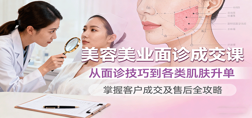 美容美业面诊成交课,从面诊技巧到各类肌肤升单,掌握客户成交及售后全攻略-邪修侠学院