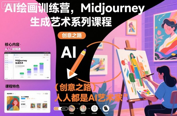 AI绘画训练营，Midjourney生成艺术系列课程，人人都是AI艺术家-邪修侠学院