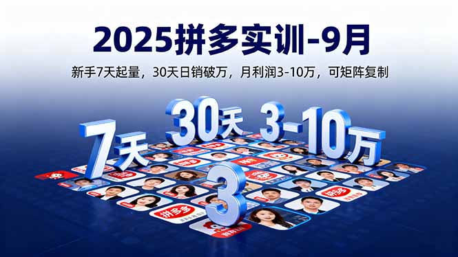 2025拼多多实训-9月:新手7天起量,30天日销破万,月利润3-10万,可矩阵复制-邪修侠学院