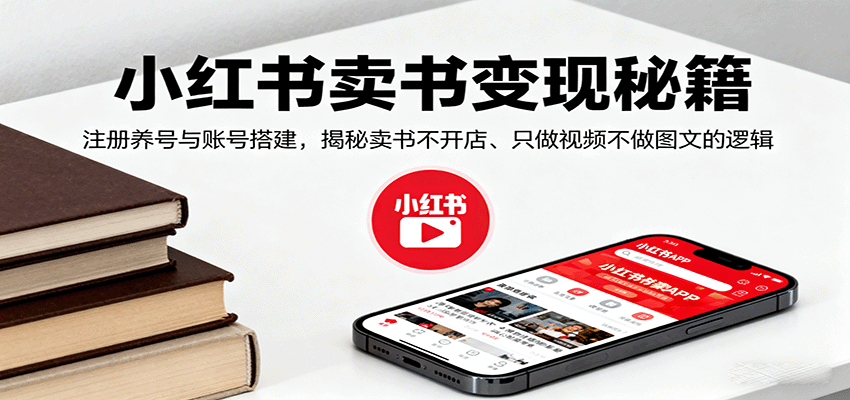 小红书卖书变现秘籍,注册养号与账号搭建,揭秘卖书不开店、只做视频不做图文的逻辑-邪修侠学院