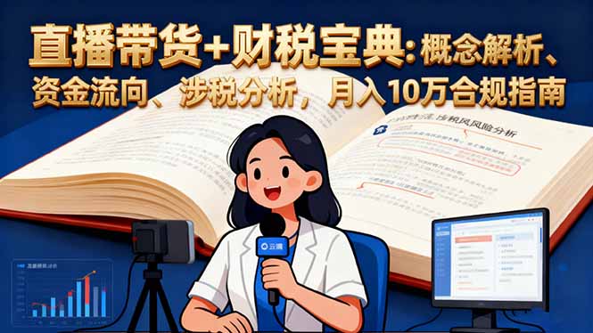 直播带货+财税宝典:概念解析、资金流向、涉税分析,月入10万合规指南-邪修侠学院