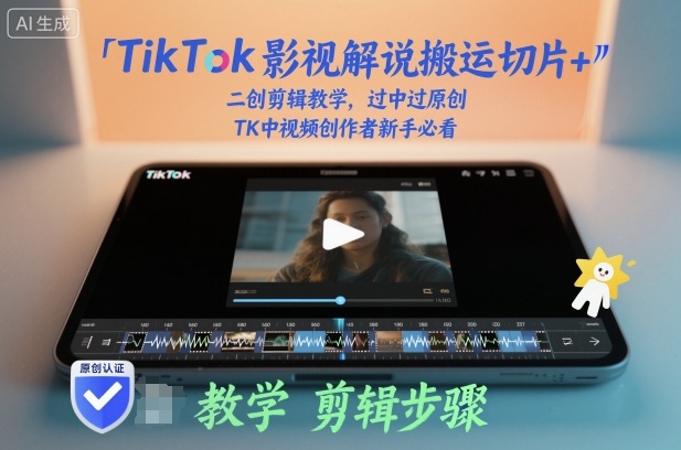 TikTok影视解说搬运切片+二创剪辑教学,过中过原创,TK中视频创作者新手必看-邪修侠学院