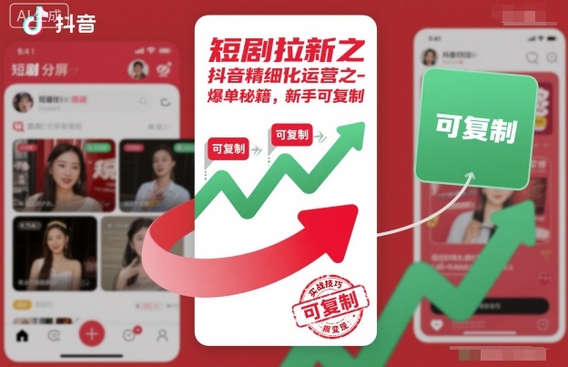 短剧拉新之抖音精细化运营之爆单秘籍，新手可复制-邪修侠学院