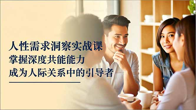 人性需求洞察实战课,掌握深度共感能力,成为人际关系中的引导者-邪修侠学院
