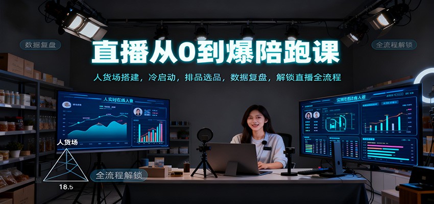 直播从0到爆陪跑课:人货场搭建,冷启动,排品选品,数据复盘,解锁直播全流程-邪修侠学院