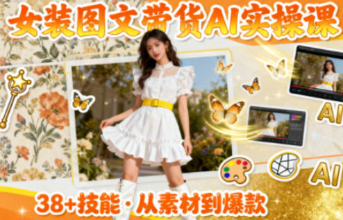 女装图文带货的AI实操课,覆盖38个实用技能,快速提升素材制作效率-邪修侠学院