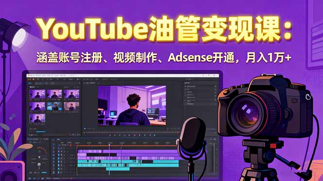 2025YouTube油管变现课:涵盖账号注册、视频制作、Adsense开通,月入1万+-邪修侠学院