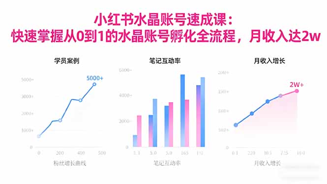 2025小红书水晶账号速成课:快速掌握从0-1水晶账号孵化全流程,月收入达2w-邪修侠学院