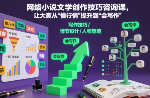 网络小说文学创作技巧咨询课,让大家从“懂行情”提升到”会写作”的高度-邪修侠学院