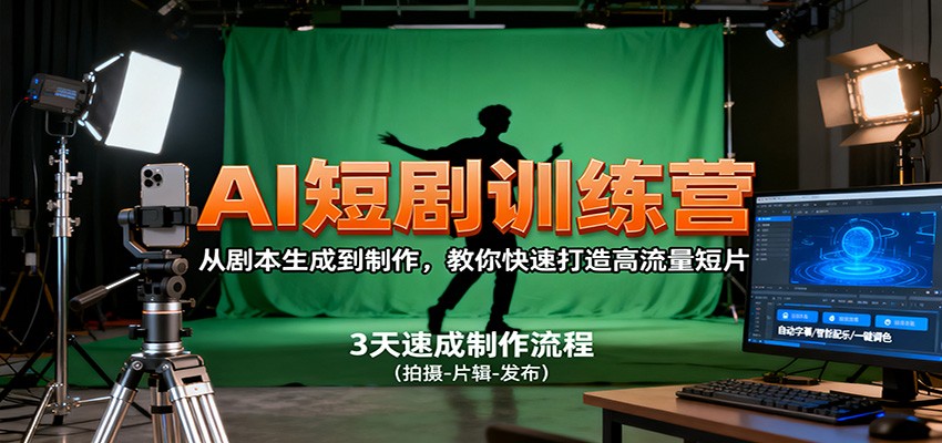 AI短剧训练营,从剧本生成到制作,教你快速打造高流量短片-邪修侠学院