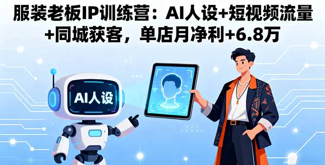 服装老板IP训练营:AI人设+短视频流量+同城获客,单店月净利+6.8万-邪修侠学院