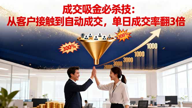 吸金成交营销必杀技:从客户接触到自动成交,单日成交率翻3倍-邪修侠学院