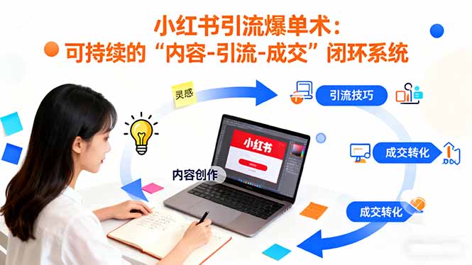 小红书引流爆单术:构建一套低成本 可持续的“内容-引流-成交”闭环系统-邪修侠学院
