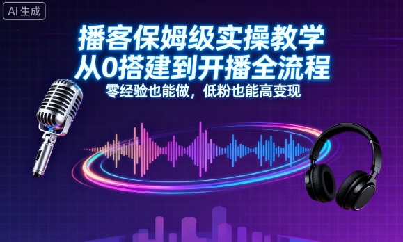 播客保姆级实操教学,从0搭建到开播全流程,零经验也能做,低粉也能高变现-邪修侠学院