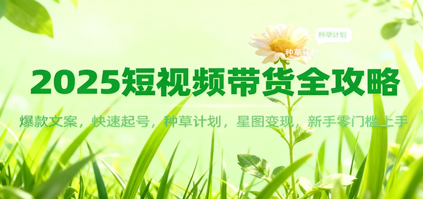 2025短视频带货全攻略:爆款文案,快速起号,种草计划,星图变现,新手零门槛上手-邪修侠学院