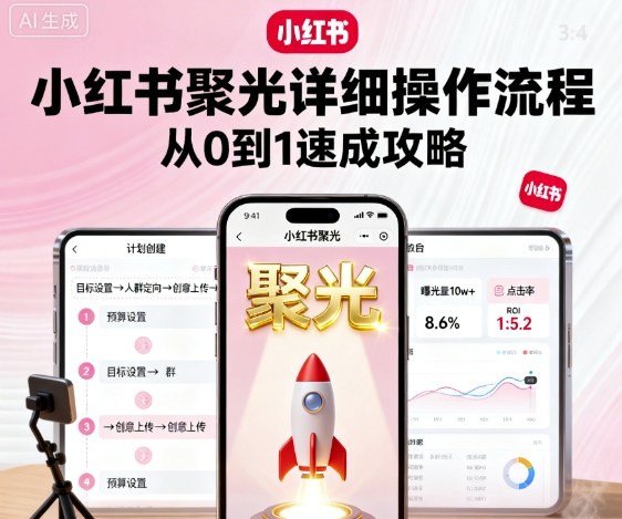 小红书聚光详细操作流程，小红书聚光从0到1速成攻略-邪修侠学院