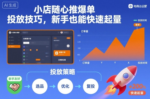 小店随心推爆单投放技巧，新手也能快速起量-邪修侠学院