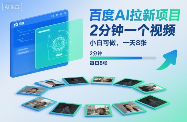 百度AI拉新项目,2分钟一个视频,小白可做,一天8张【附案例+保姆级教程】-邪修侠学院