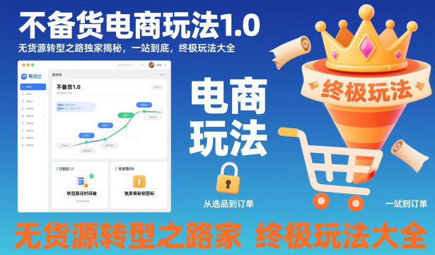 不备货电商玩法1.0，无货源转型之路独家揭秘，一站到底，终极玩法大全-邪修侠学院