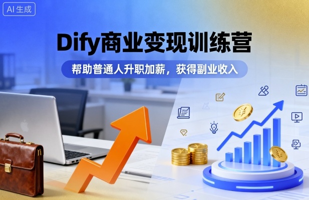 Dify商业变现训练营,帮助普通人升职加薪,获得副业收入-邪修侠学院