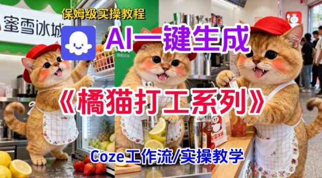 Coze扣子工作流一键生成胖橘猫打工短视频,保姆级实操搭建教学-邪修侠学院
