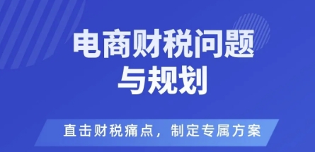 电商企业财税风险与规避,直击财税痛点,制定专属方案-邪修侠学院