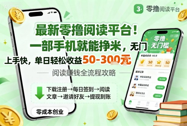 最新零撸阅读平台！一部手机就能挣米，无门槛上手快，单日轻松收益50-3张【揭秘】-邪修侠学院