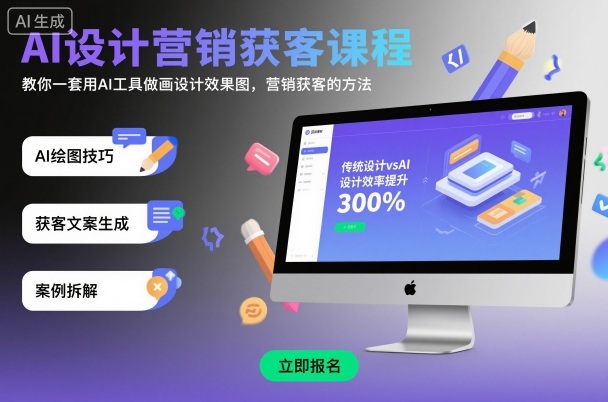 AI设计营销获客课程,教你一套用AI工具做画设计效果图,营销获客的方法-邪修侠学院