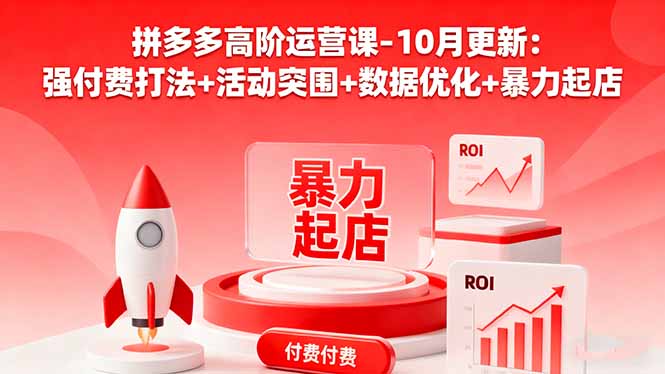 拼多多高阶运营课-10月更新:强付费打法+活动突围+数据优化+暴力起店-邪修侠学院